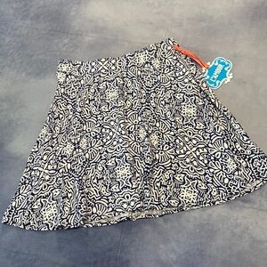 L Amour small sapphire woodblock skater skirt